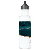 Bouteille D'eau Moderne Turquoise & Or Agate Pierre Conception abs (Gauche)