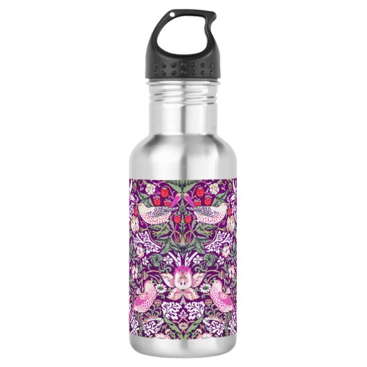 Bouteille D'eau Moderne Violet William Morris Voleur de Fraises (Devant)