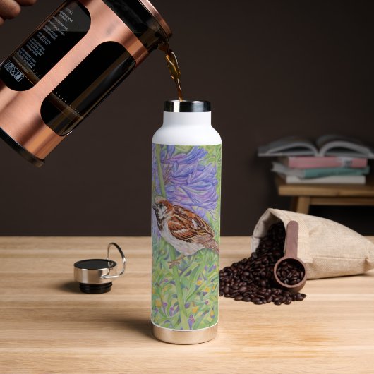 Bouteille D'eau Moineau domestique (Café (pivoté))