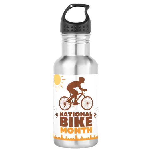Bouteille D'eau Mois national des vélos (Devant)