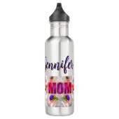 Bouteille D'eau 'Mom-Boss-Fire' – Diseño floral en cubos  (Droite)