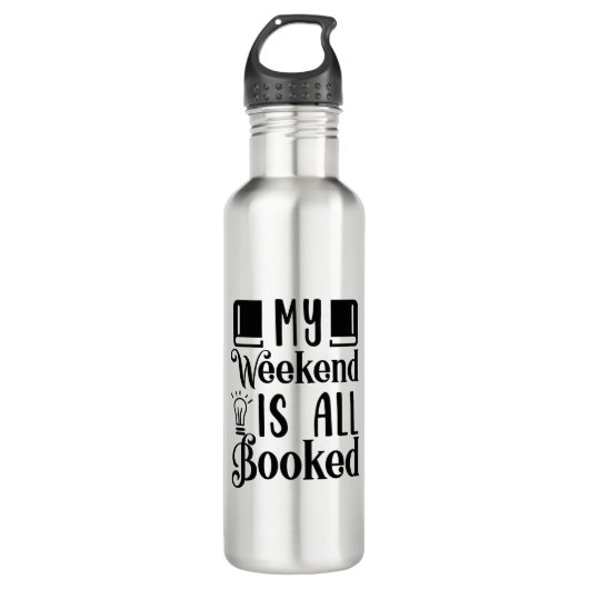 Bouteille D'eau Mon week-end est complet (Devant)