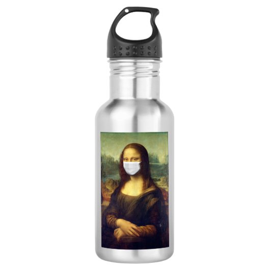 Bouteille D'eau Mona Lisa Via Corona Virus (Devant)