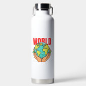 Bouteille D'eau Monde – Conception de Globe d'Aventure de Voyage (Avant)
