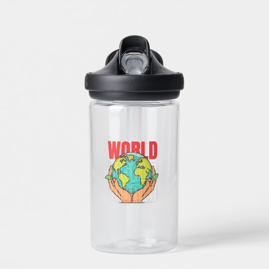 Bouteille D'eau Monde – Conception de Globe d'Aventure de Voyage (Avant)