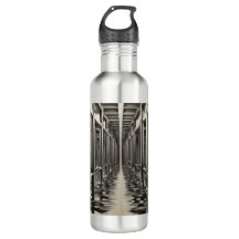 Monochrome Depth/Stainless Steel Art Bottle