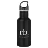 Bouteille D'eau Monogram Classic Elegant Minimum Black and White (Devant)