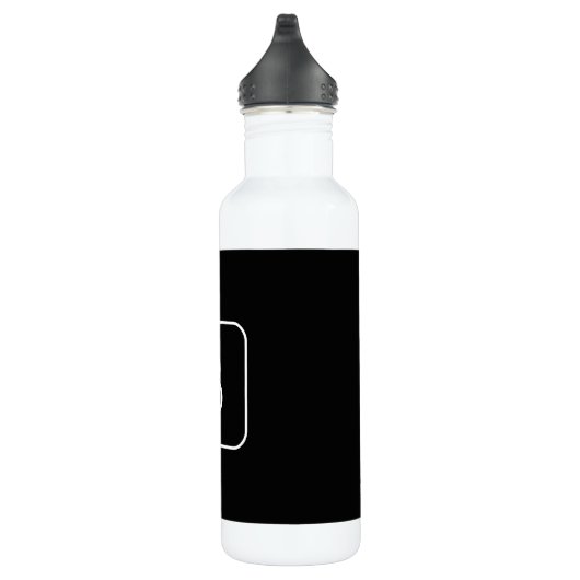 Bouteille D'eau Monogram de Styled | White & Black (Droite)