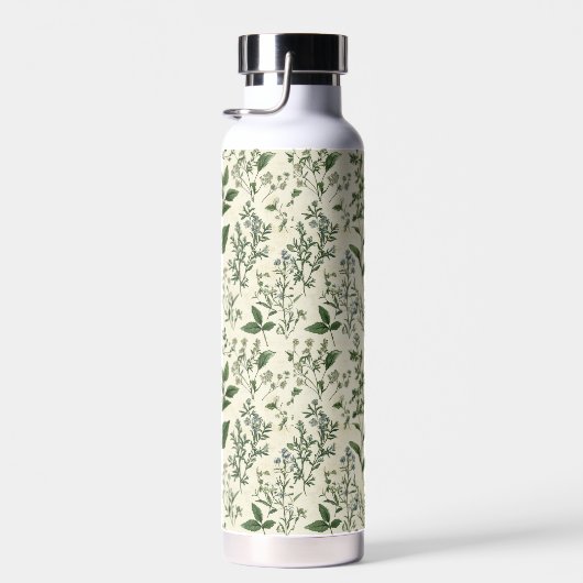 Bouteille D'eau Monogram Initial Sage Green Botanical Florals Gift (Plage)