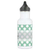 Bouteille D'eau Monogram Mint Green Cute Chic Polka Motif (Droite)