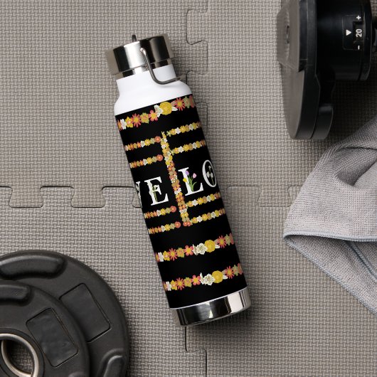 Bouteille D'eau Monogram Rustic Daisy Floral Love (Avant)