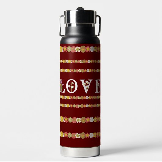 Bouteille D'eau Monogram Rustic Daisy Floral Love (Salle de sport)
