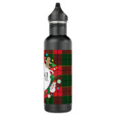 Bouteille D'eau Monogram Winter Holiday Christmas Scottish Pattern (Droite)