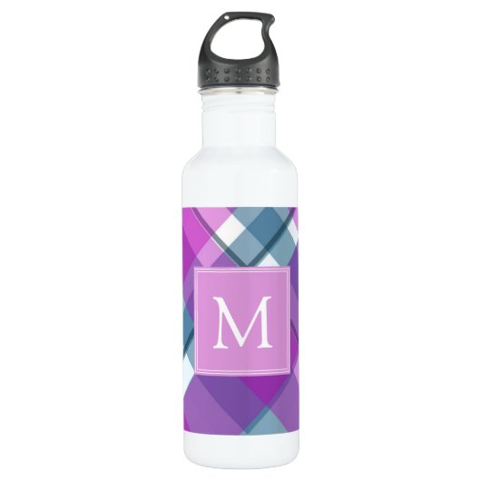 Bouteille D'eau Monogramme à plis violet clair (Devant)