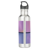 Bouteille D'eau Monogramme Abstrait moderne violet et rose (Dos)