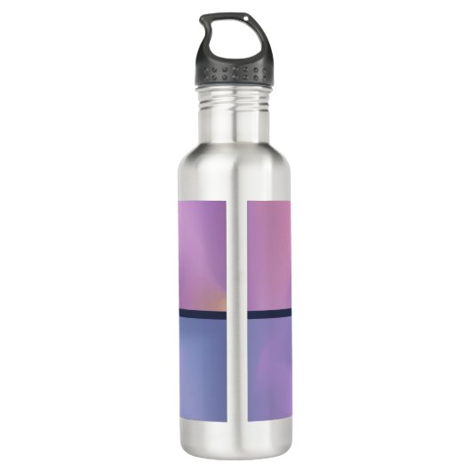 Bouteille D'eau Monogramme Abstrait moderne violet et rose (Dos)