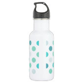 Bouteille D'eau Monogramme bleu vert de point de polka (Dos)