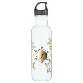 Bouteille D'eau Monogramme Bronze Rindeer dansant & Snowflakes (Devant)