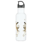 Bouteille D'eau Monogramme Bronze Rindeer dansant & Snowflakes (Dos)
