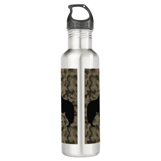 Bouteille D'eau Monogramme Brown Camo Black Wolf Silhouette | (Dos)