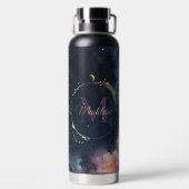Bouteille D'eau Monogramme céleste Blue Gold Galaxy Sky Planètes (Plage)