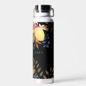 Bouteille D'eau Monogramme chic citron noir (Arrière)