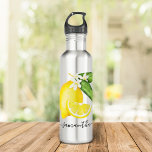Bouteille D'eau Monogramme Citré<br><div class="desc">Profitez de ces lunettes personnalisées à l'aquarelle citron d'agrumes.</div>