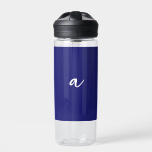 Bouteille D'eau Monogramme clair minimaliste couleur bleu minuit