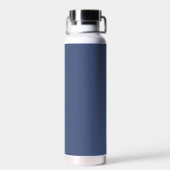 Bouteille D'eau Monogramme Classic Élégant Minimal Dusty Bleu Blan (Arrière)