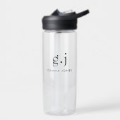 Bouteille D'eau Monogramme classique élégant minimal (Gauche)