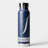 BOUTEILLE D'EAU MONOGRAMME CLASSIQUE SIMPLE INITIAL NOMMÉ ARGENT B (Gym)