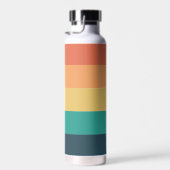 Bouteille D'eau Monogramme Couleurs rétro simples avec nom et init (Plage)