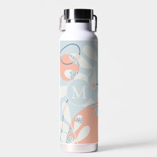 Bouteille D'eau Monogramme d'art botanique Abstrait moderne