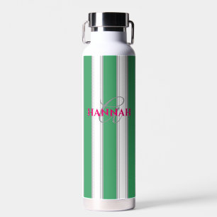 Bouteille D'eau Monogramme de bande de cabane en vert