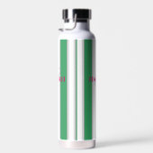 Bouteille D'eau Monogramme de bande de cabane en vert (Plage)
