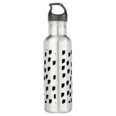 Bouteille D'eau Monogramme de brosse noir et blanc (Dos)