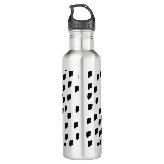 Bouteille D'eau Monogramme de brosse noir et blanc (Dos)