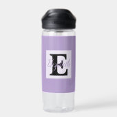 Bouteille D'eau Monogramme de fille et nom rose violet bagages (Arrière)