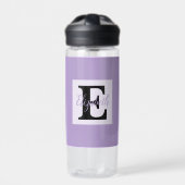 Bouteille D'eau Monogramme de fille et nom rose violet bagages (Extérieur)