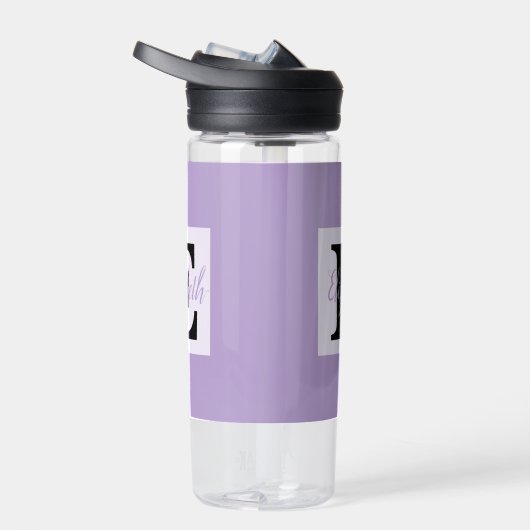 Bouteille D'eau Monogramme de fille et nom rose violet bagages (Droite)