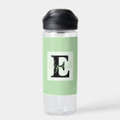 Bouteille D'eau Monogramme de fille et nom rose violet bagages (Arrière)