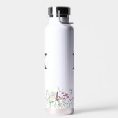 Bouteille D'eau Monogramme de fleur sauvage à l'aquarelle (Gauche)