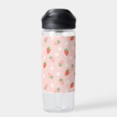 Bouteille D'eau Monogramme de fraises roses et rouges (Arrière)