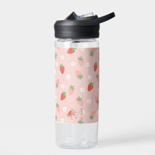 Bouteille D'eau Monogramme de fraises roses et rouges