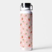 Bouteille D'eau Monogramme de fraises roses et rouges (Arrière)
