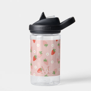 Bouteille D'eau Monogramme de fraises roses et rouges