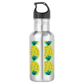 Bouteille D'eau Monogramme de gribouillis géométriques d'ananas (Dos)