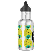 Bouteille D'eau Monogramme de gribouillis géométriques d'ananas (Gauche)