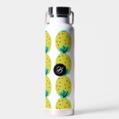 Bouteille D'eau Monogramme de gribouillis géométriques d'ananas (Avant)
