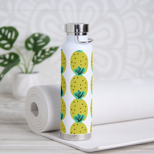 Bouteille D'eau Monogramme de gribouillis géométriques d'ananas (Yoga)